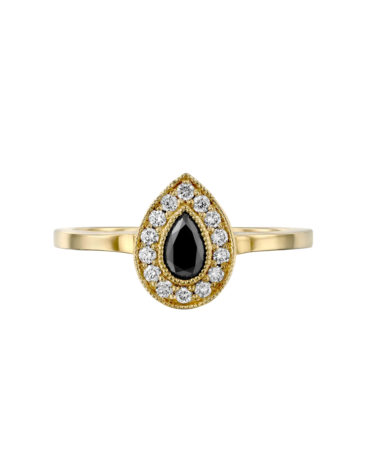 Luna Gold Ring Black Diamond