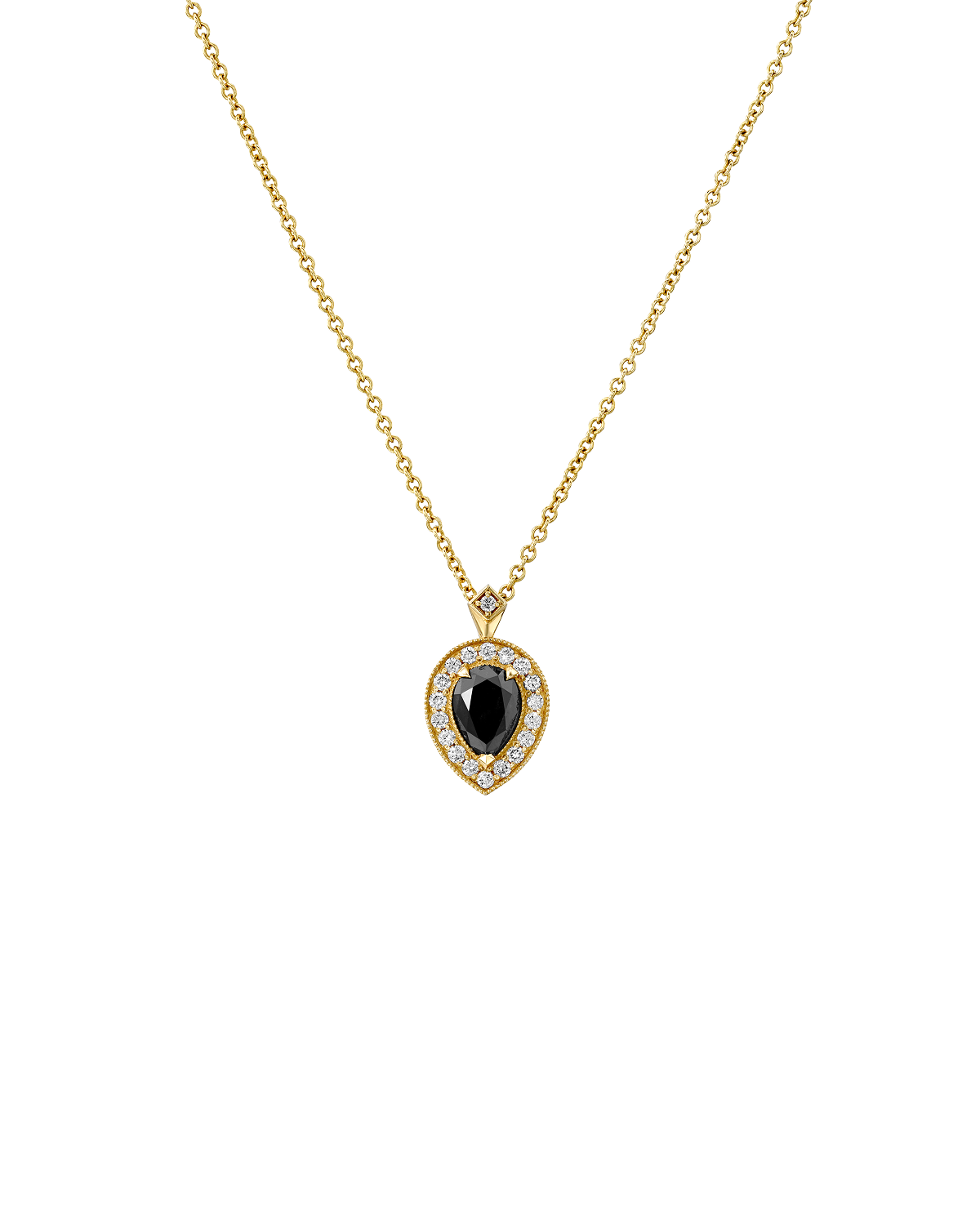 Luna Necklace with Black Diamond