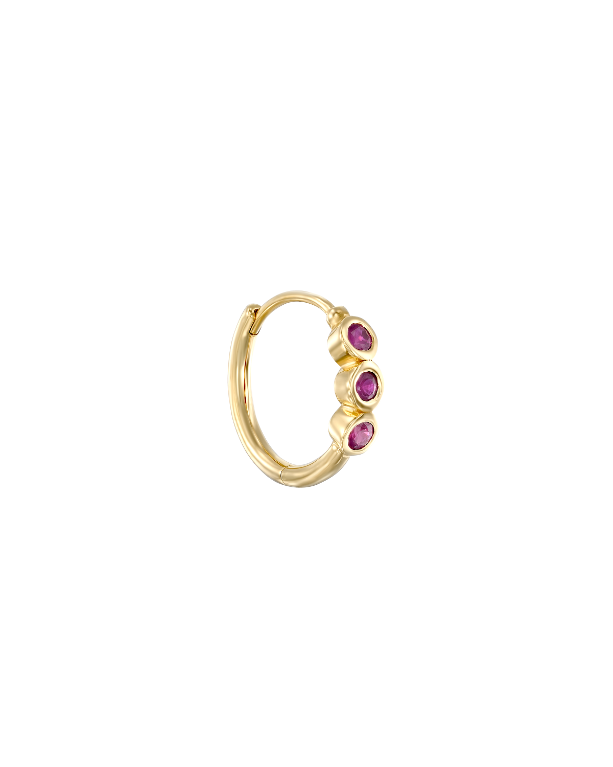 Alin Hoop Gold Earring with Ruby