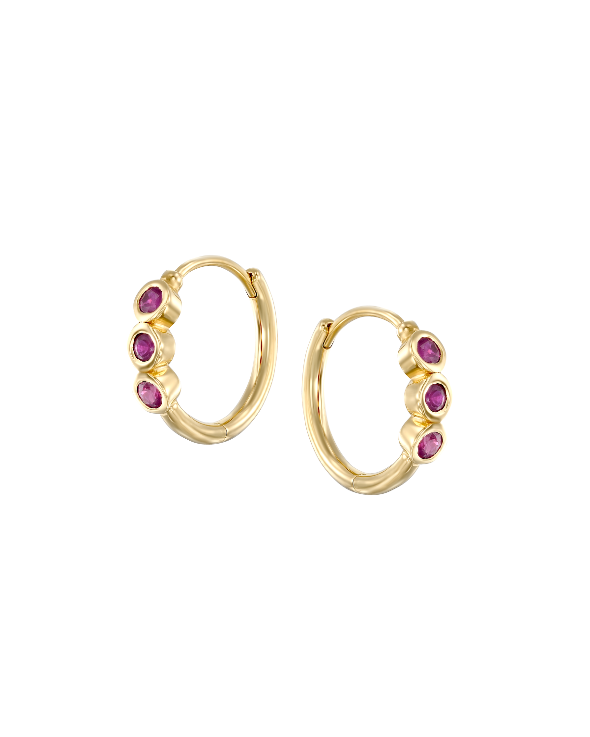 Alin Hoop Gold Earring with Ruby