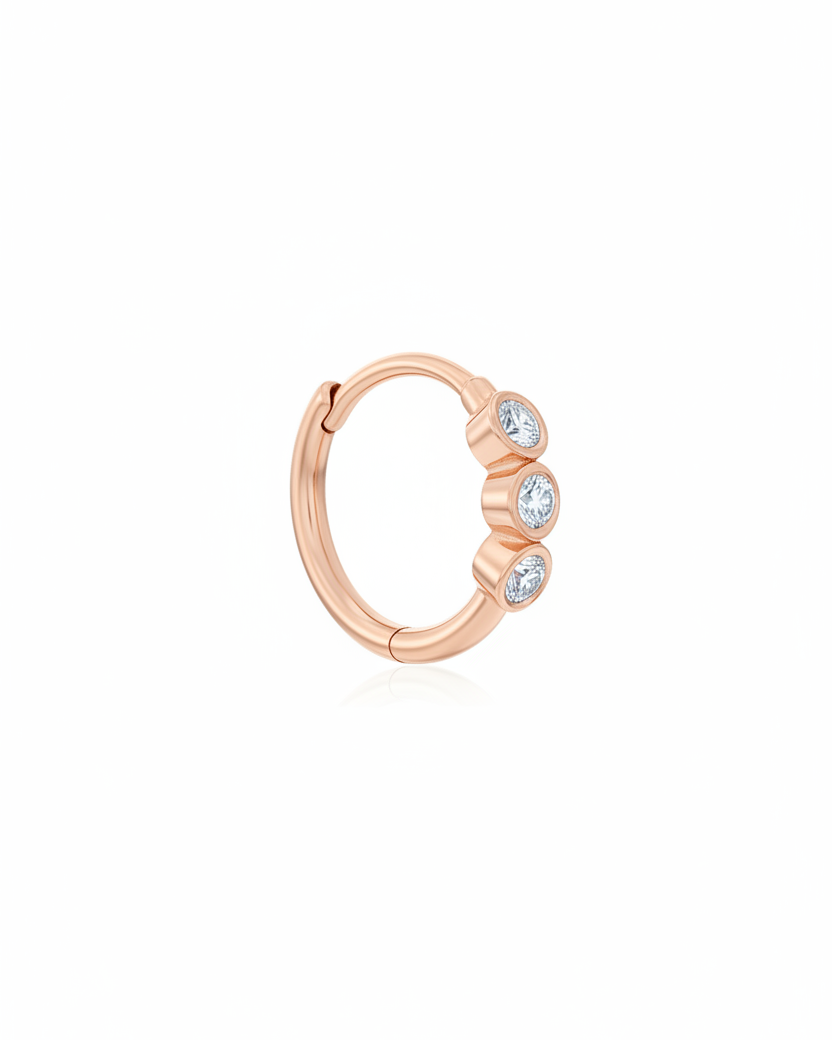 Alin Hoop Gold Earring with white diamond
