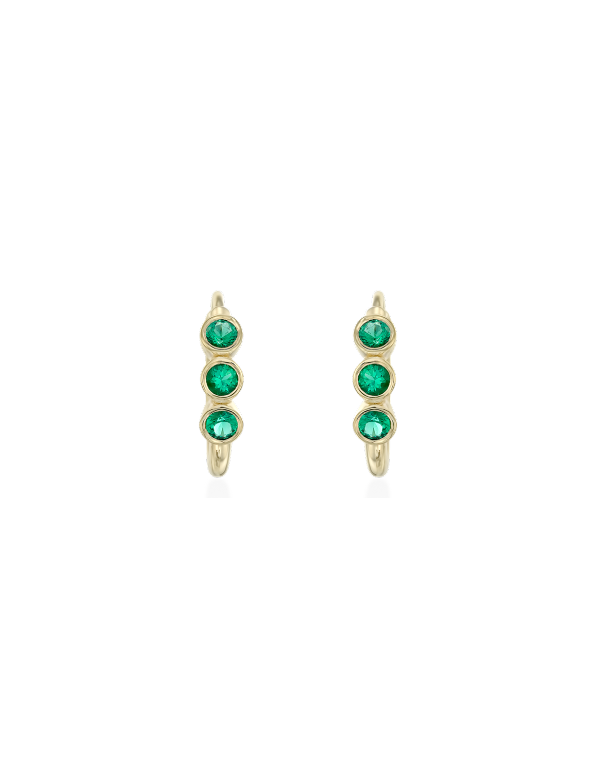 Alin Hoop Gold Earring with Emerald