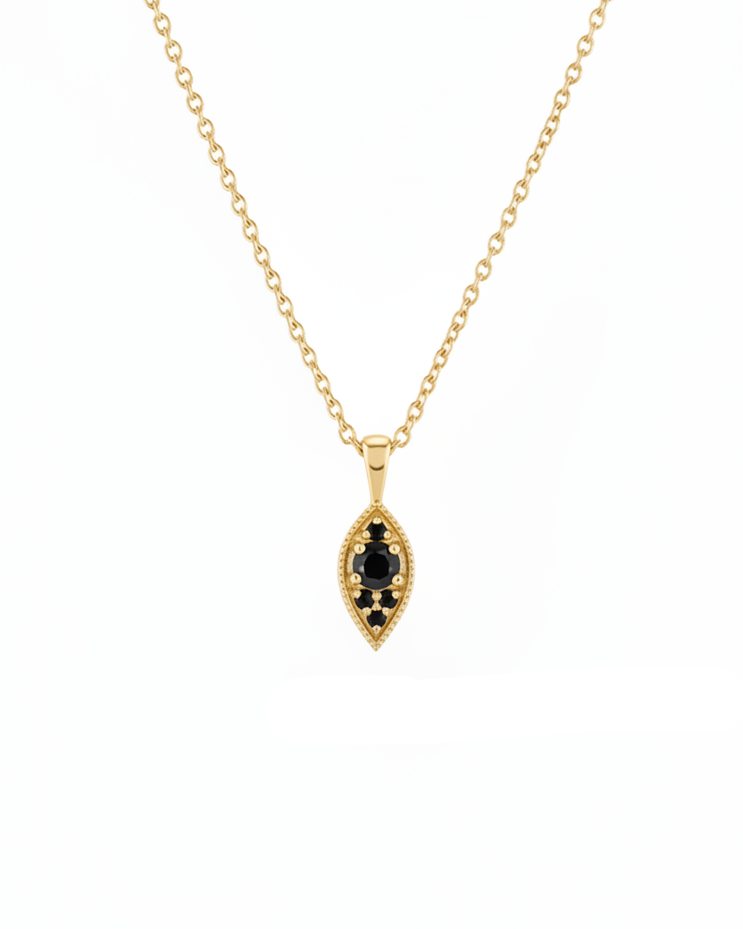 Jane Gold Necklace Black Diamond