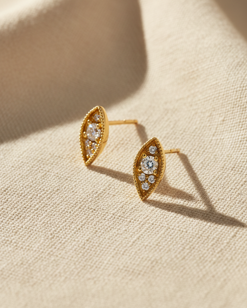Jane Gold Earring White diamonds