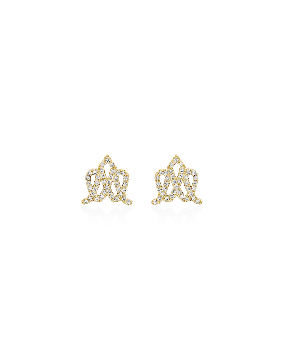 Crown Gold Earring with Diamonds
