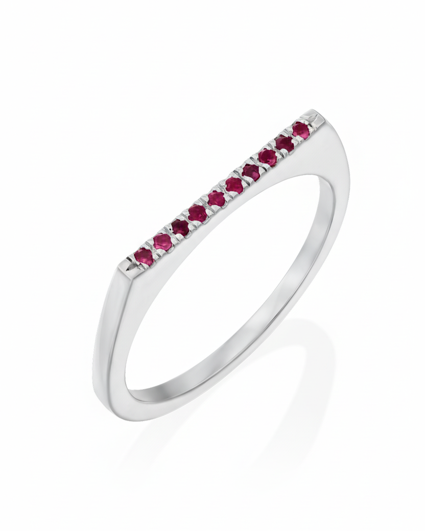 Miranda Encrusted Gold Ring With Rubies