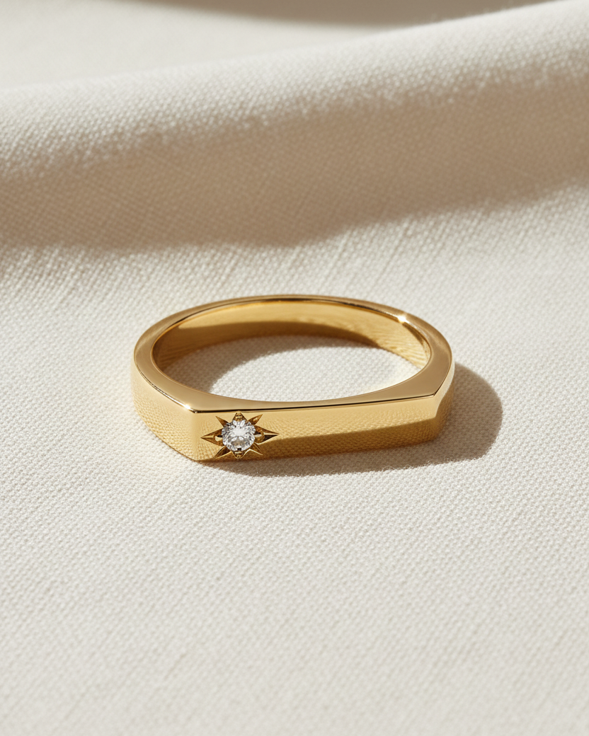 Charlotte Gold Ring White Diamond