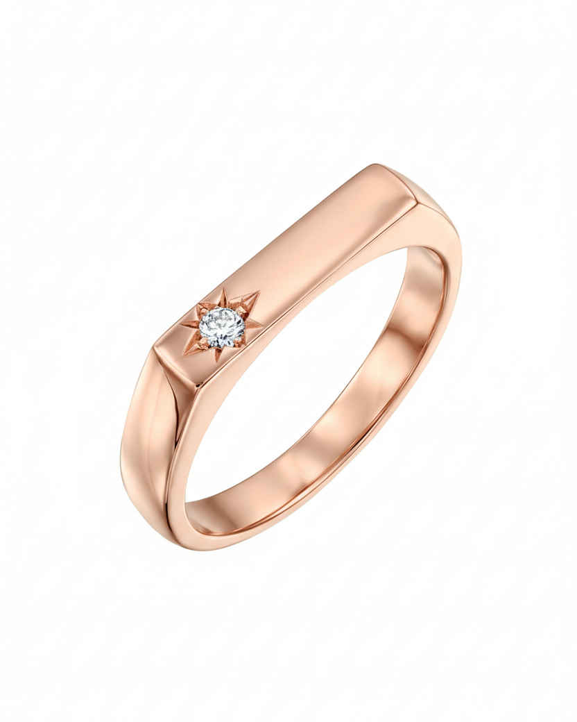 Charlotte Gold Ring White Diamond