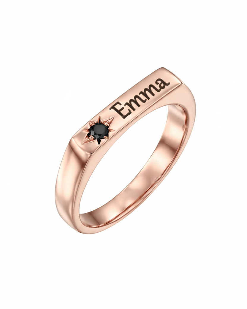 Charlotte Black Diamond & Engraving