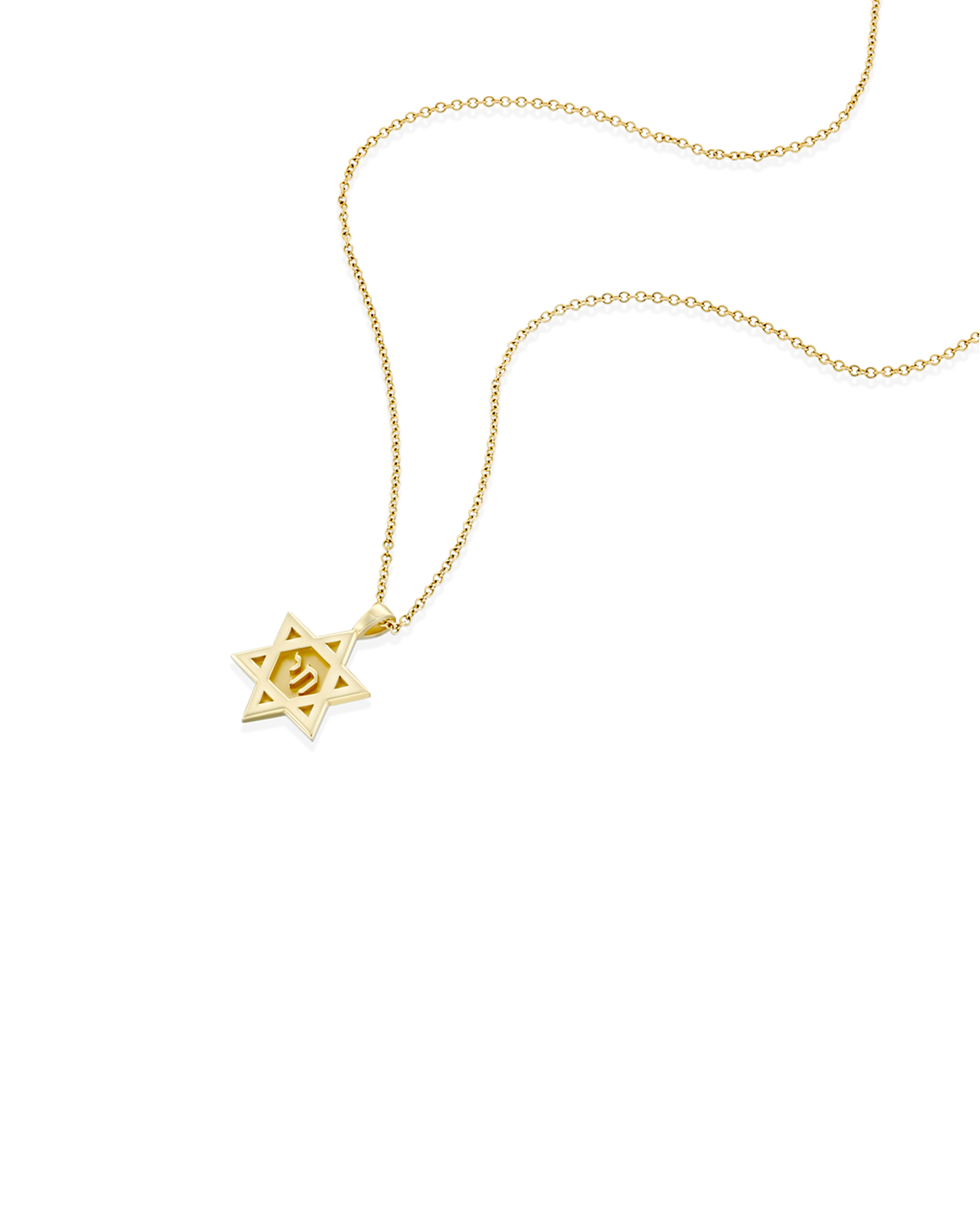 Star Of David Gold Necklace with Hebrew Letters