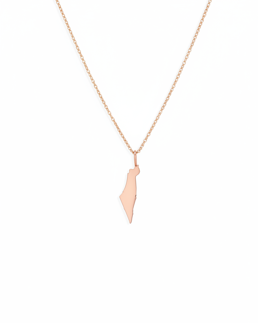 Israel map Gold pendant