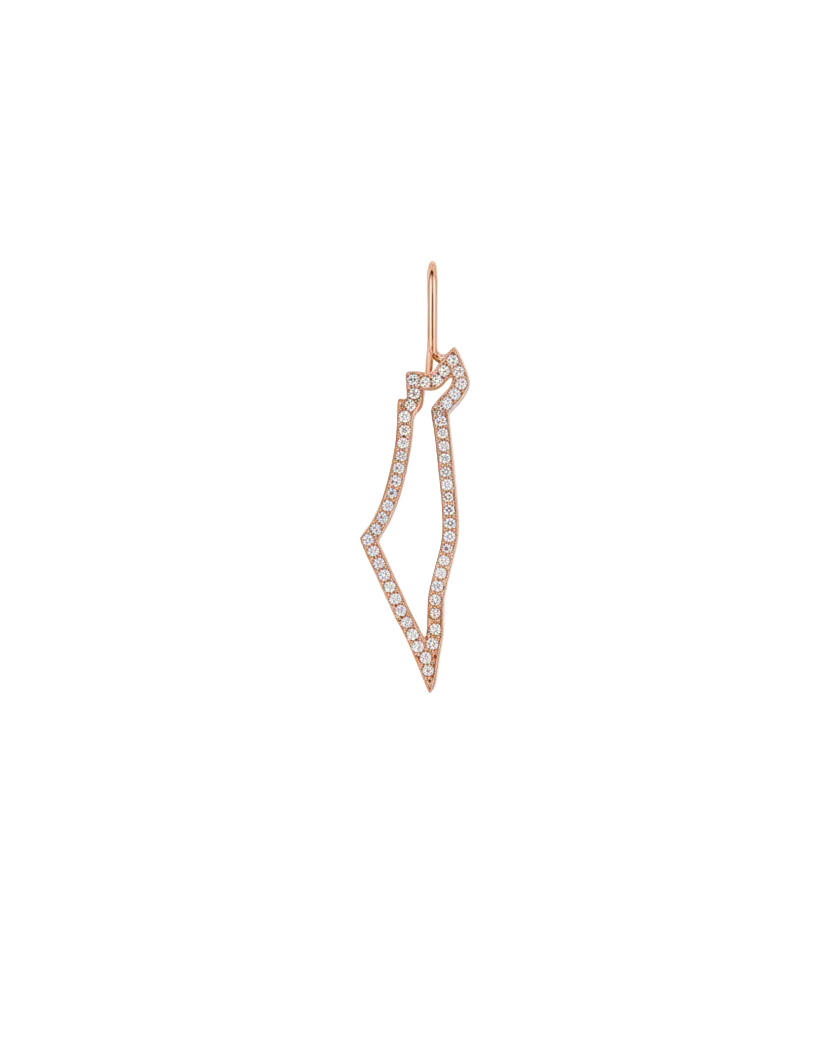 Israel Frame Gold pendant With White Diamonds
