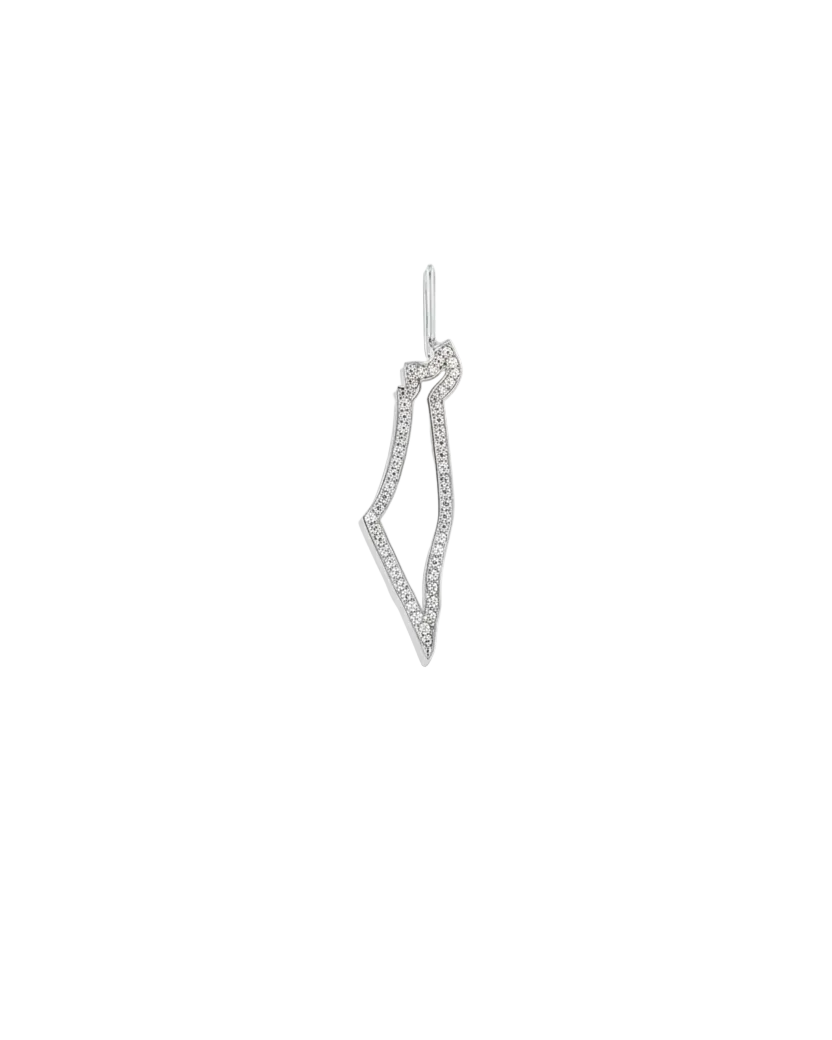 Israel Frame Gold pendant With White Diamonds
