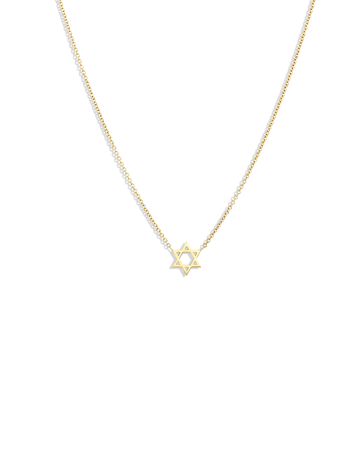 Classic Star Of David Gold Necklace