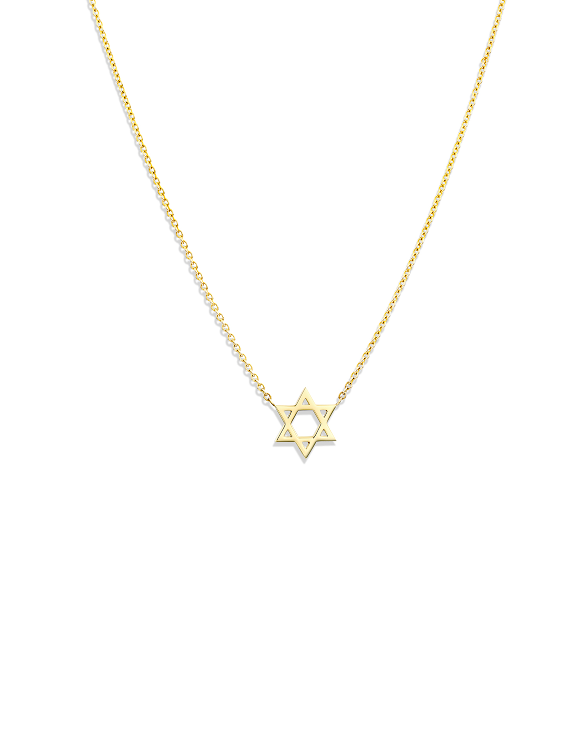 Classic Star Of David Gold Necklace