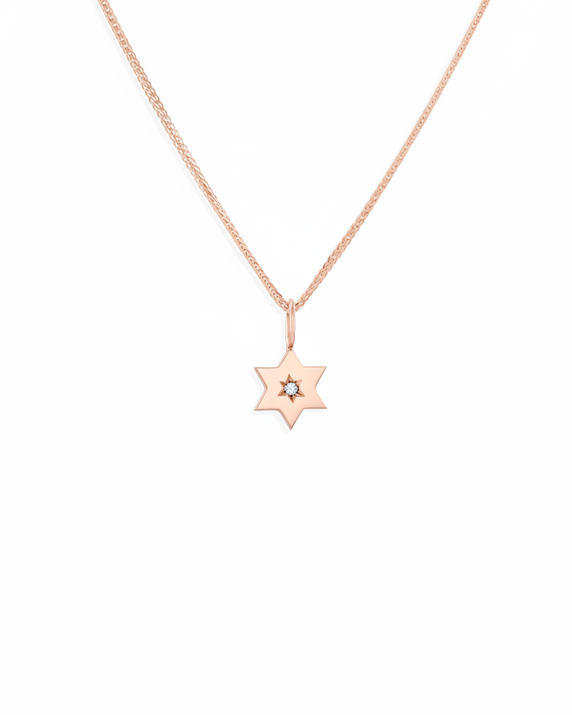 The Gaza envelope Shield Star Of David Gold pendant White Diamond
