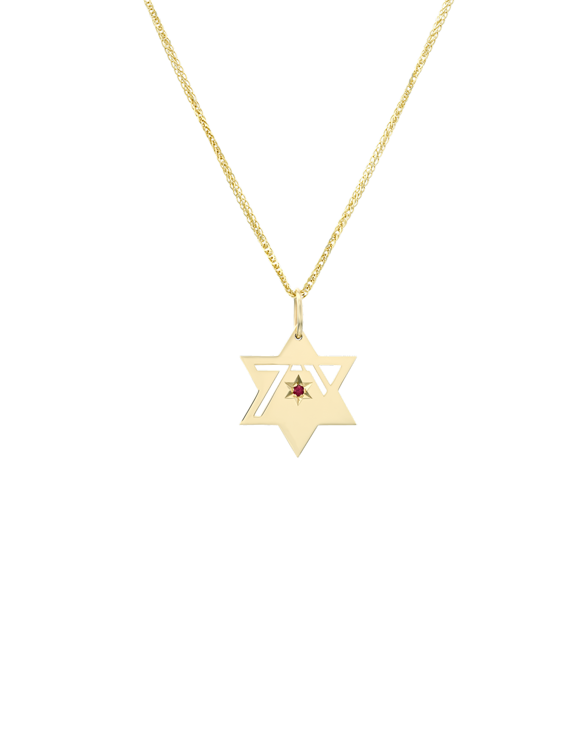 Heroism Star Of David Gold Pendant With Ruby