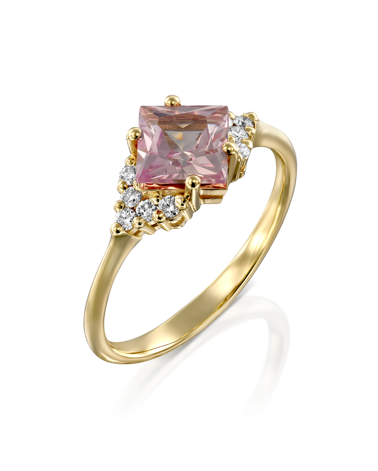 Juliette Ring With Diamonds and Morganite