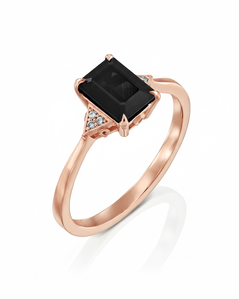 Meghan Ring With Black Diamond