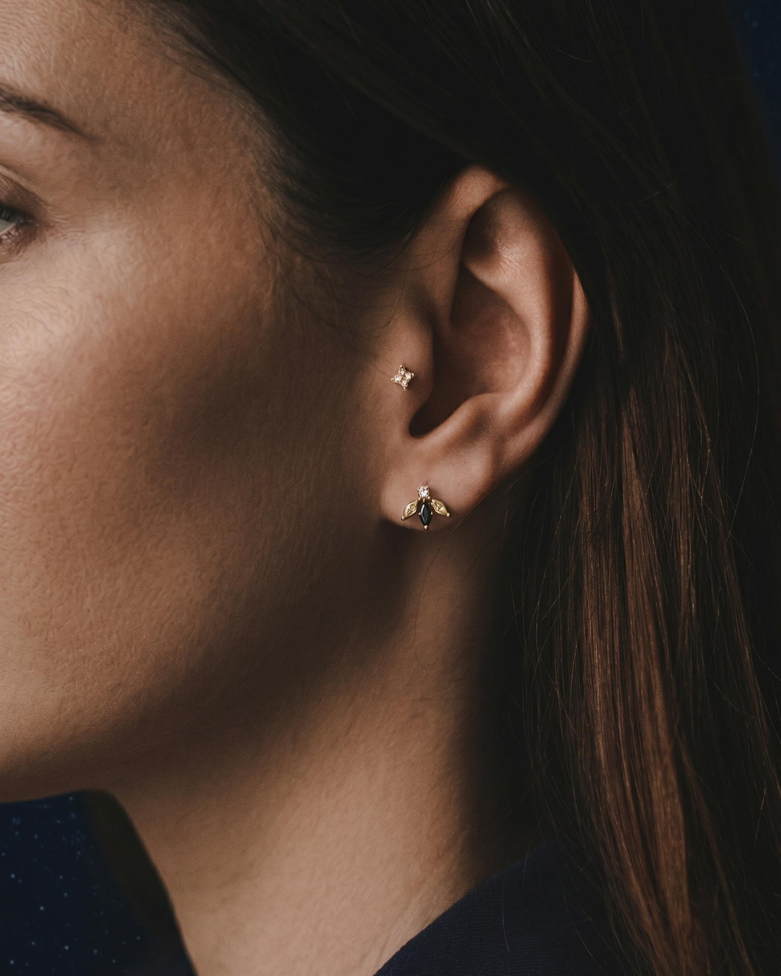 Pauline Félicité Earring With Black & White Diamonds