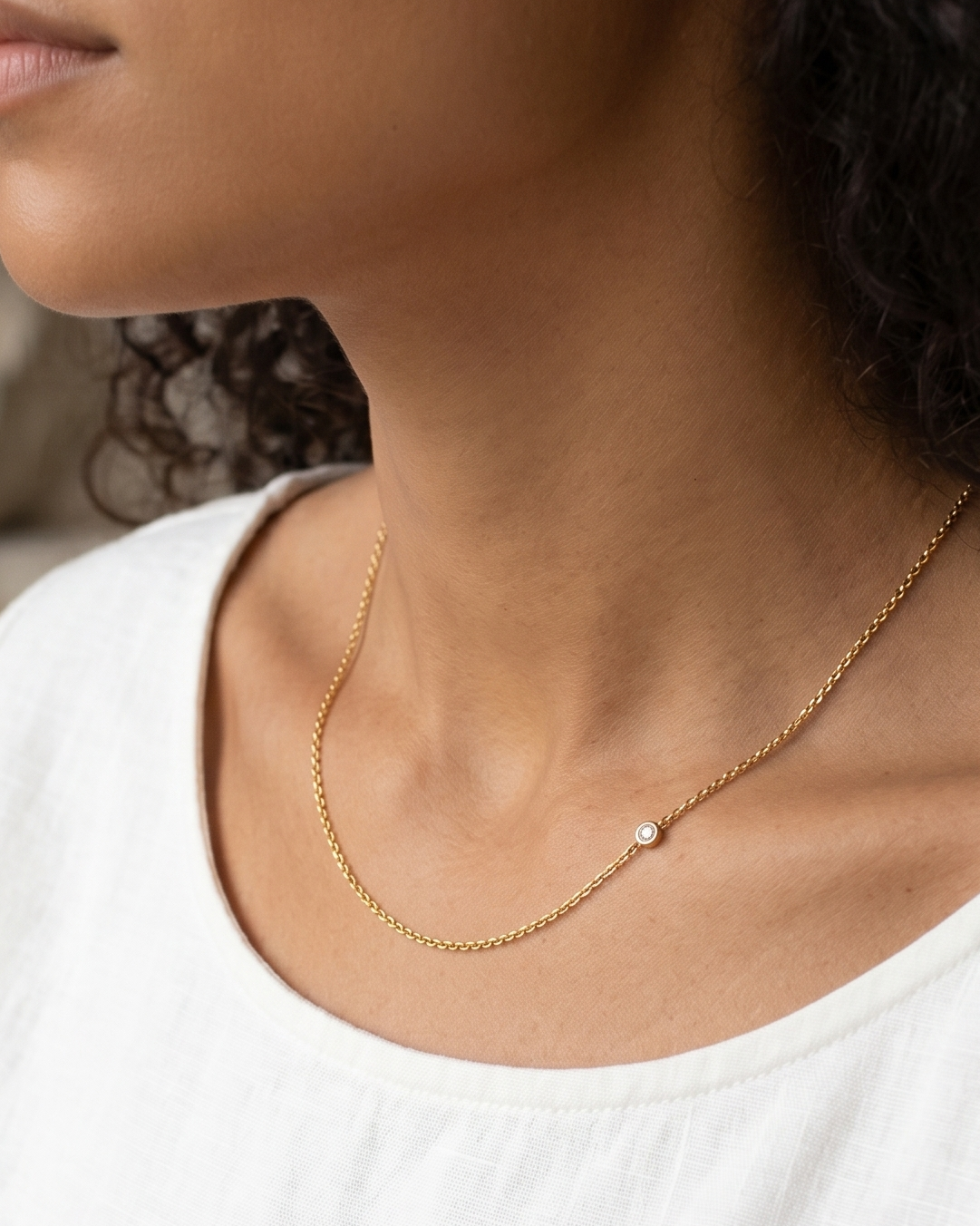 Alexis Aquamarine gold Necklace