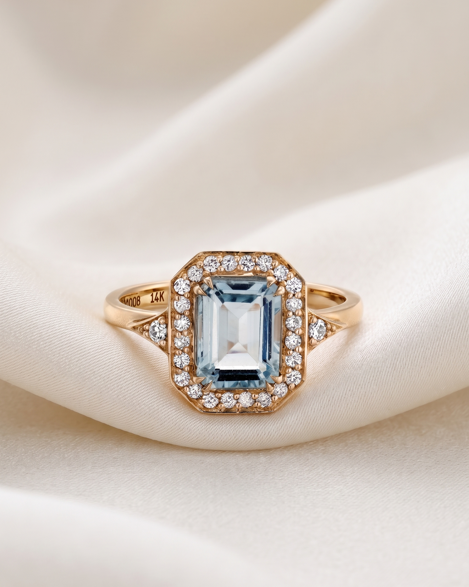 Katerina Gold Ring With Aquamarine