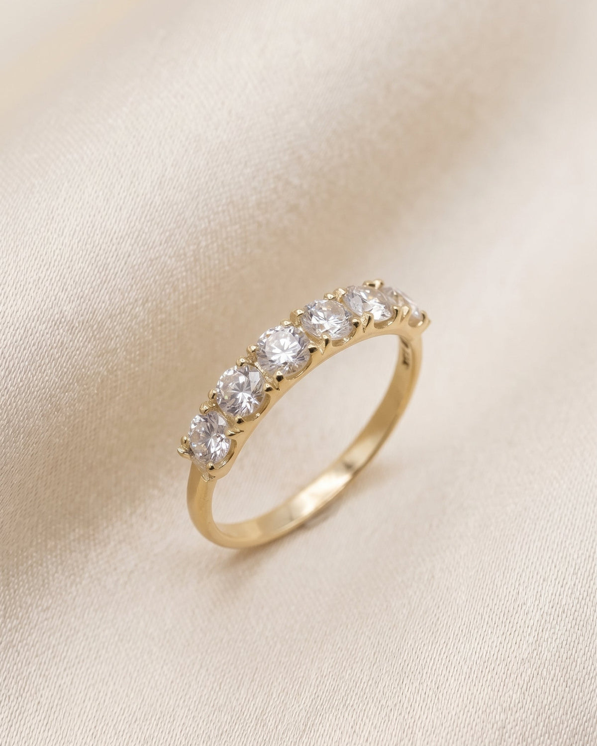 Large Candy Gold Ring White Diamonds