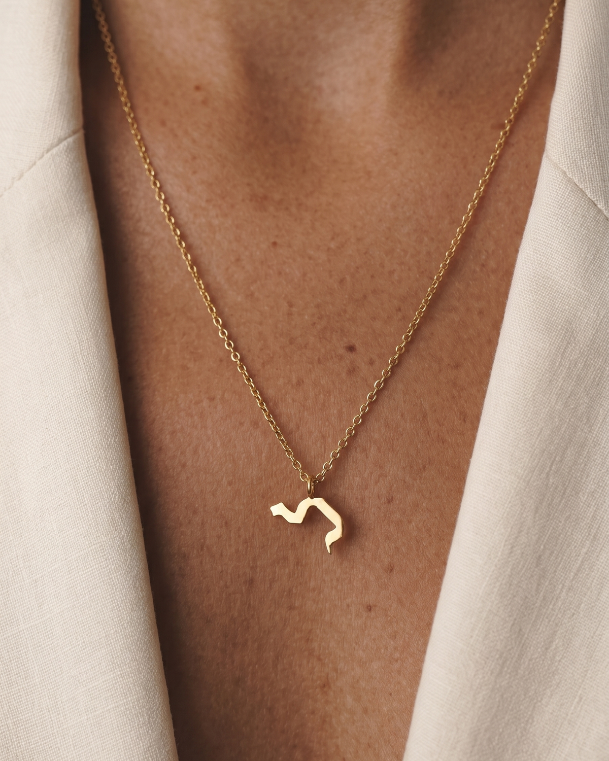 Letter Necklace Large Aleph-Bet Gold Pendant