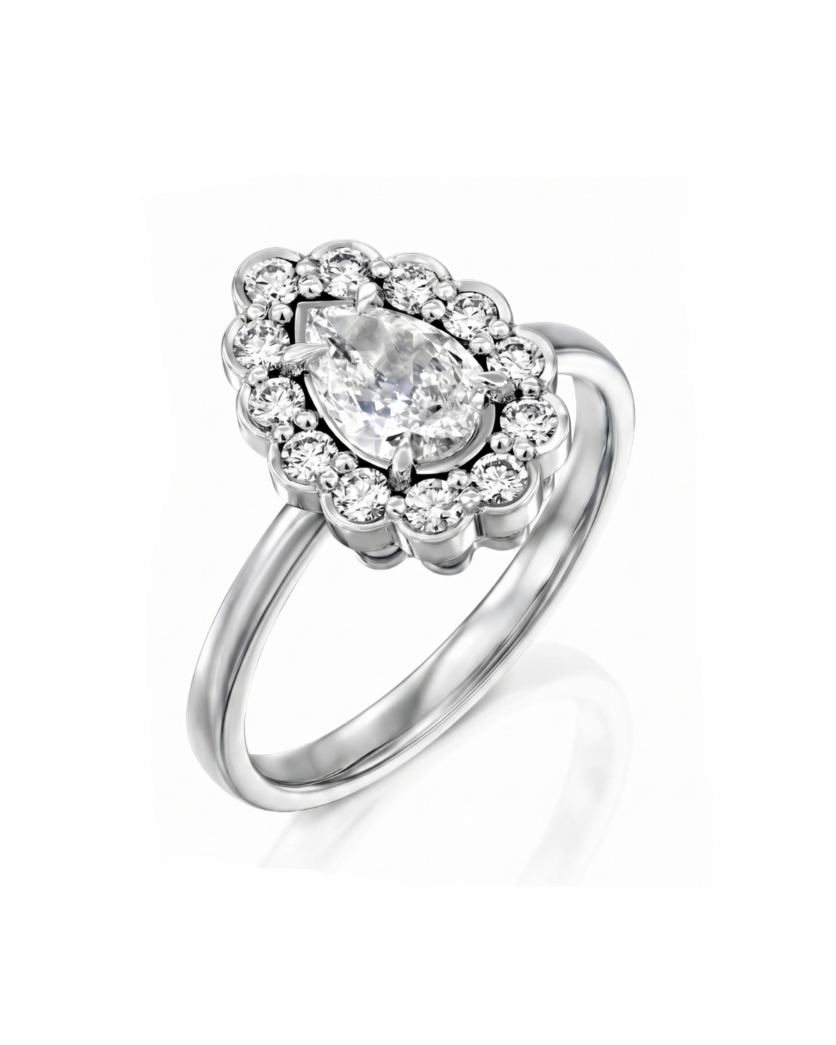 Marie Antoinette Gold Ring White Diamonds