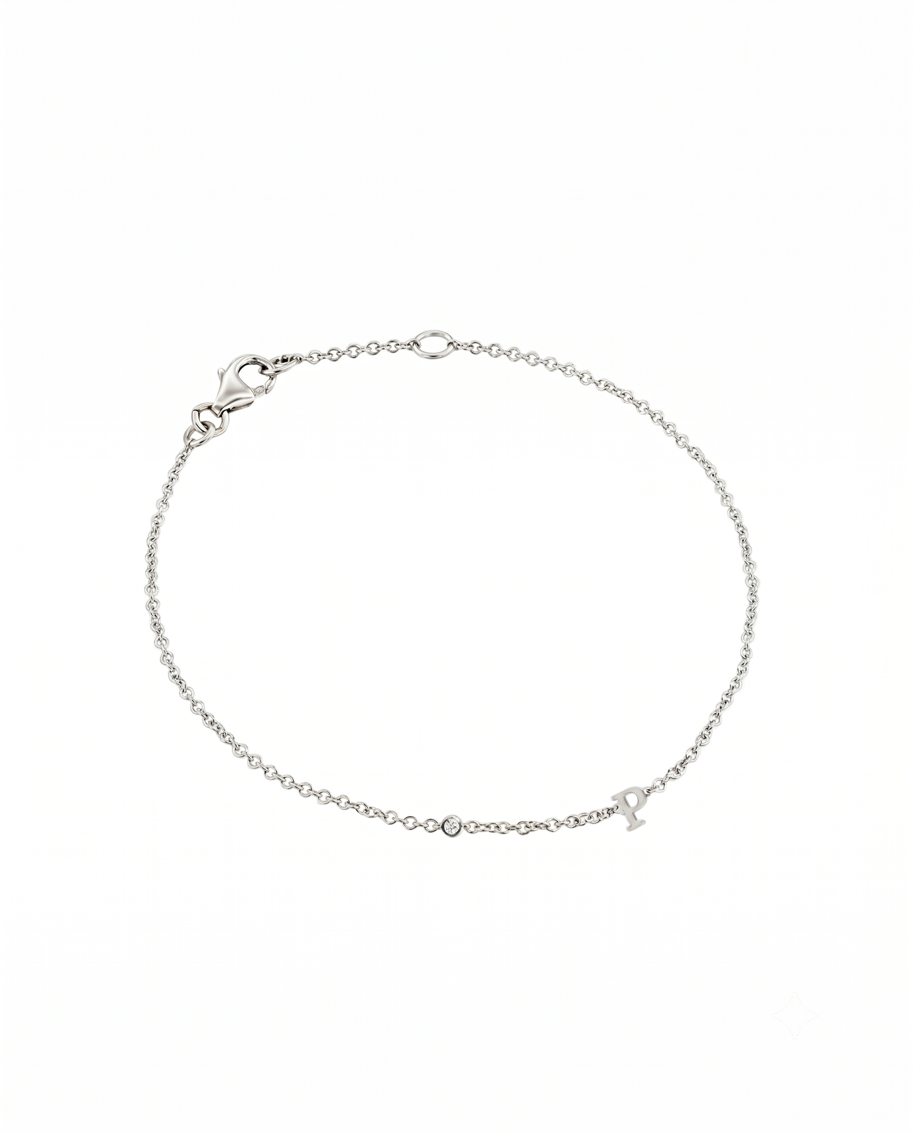 Letter & diamond gold bracelet