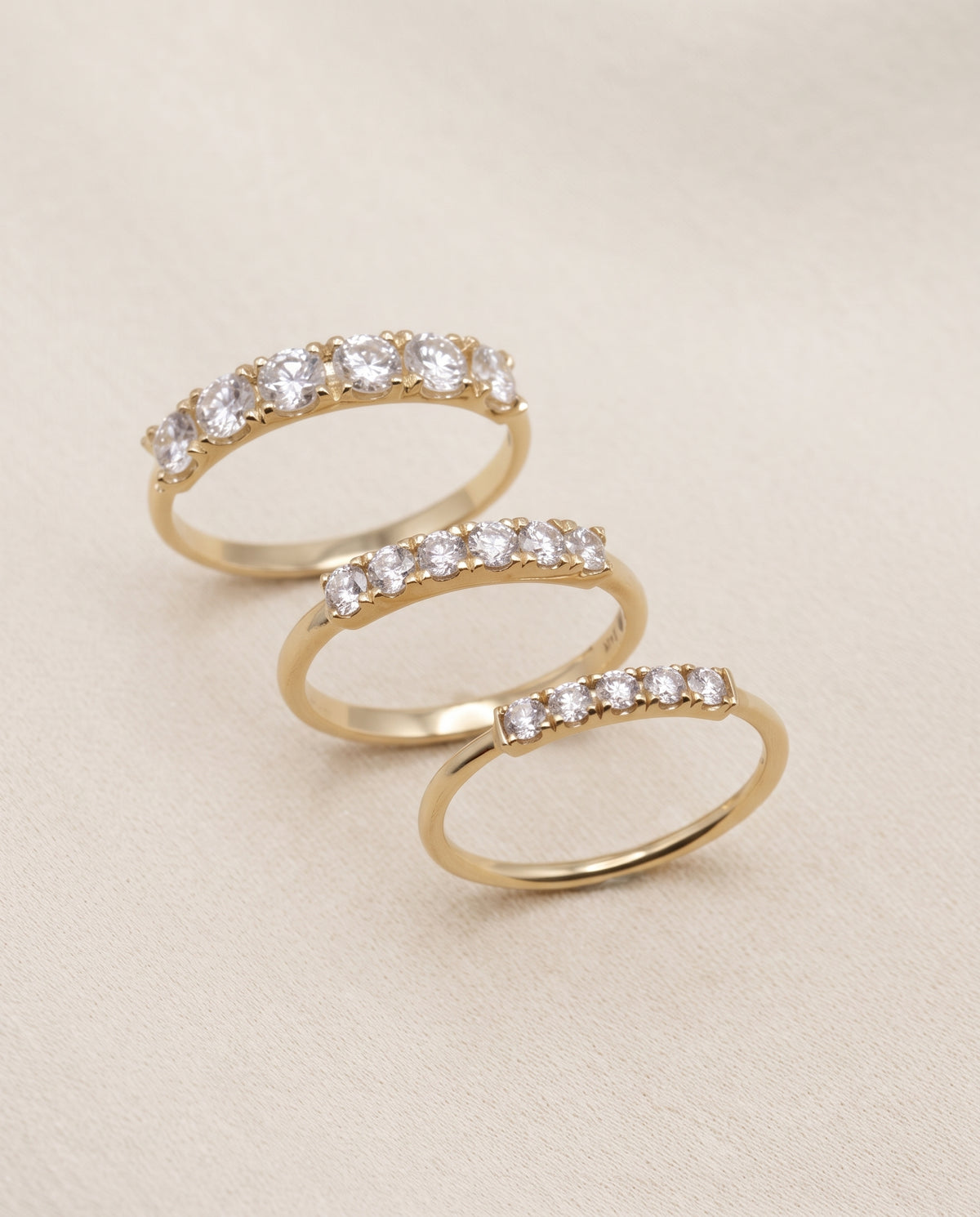 Large Candy Gold Ring White Diamonds