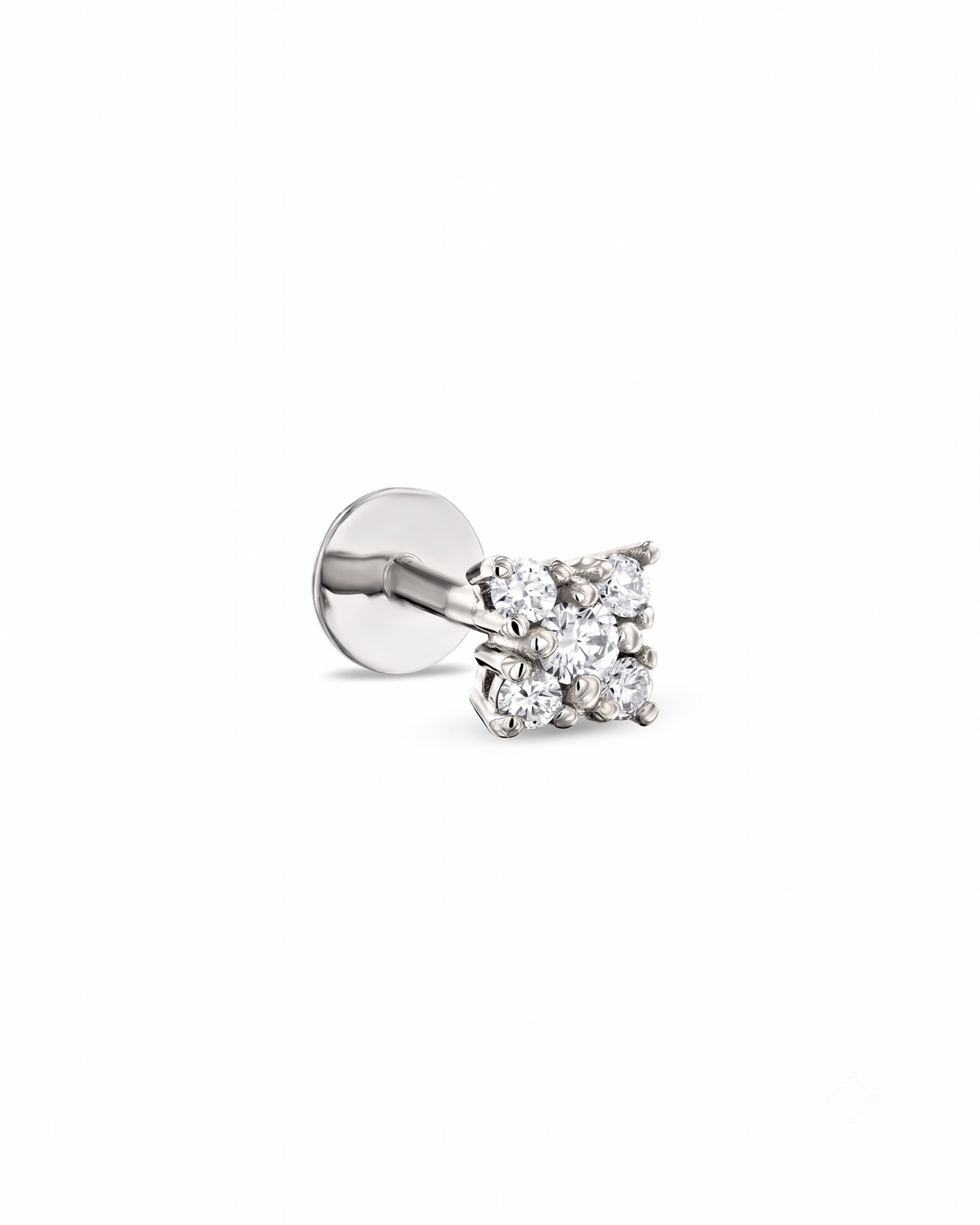 Mini Eliana Piercing Earring With White Diamonds