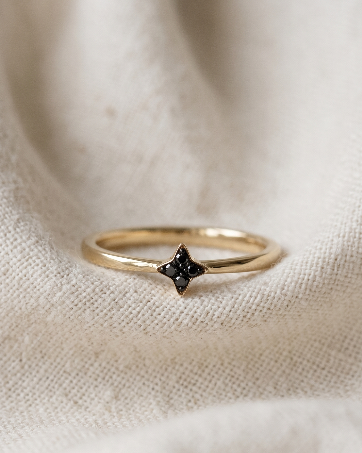 Mars Ring With Black Diamonds