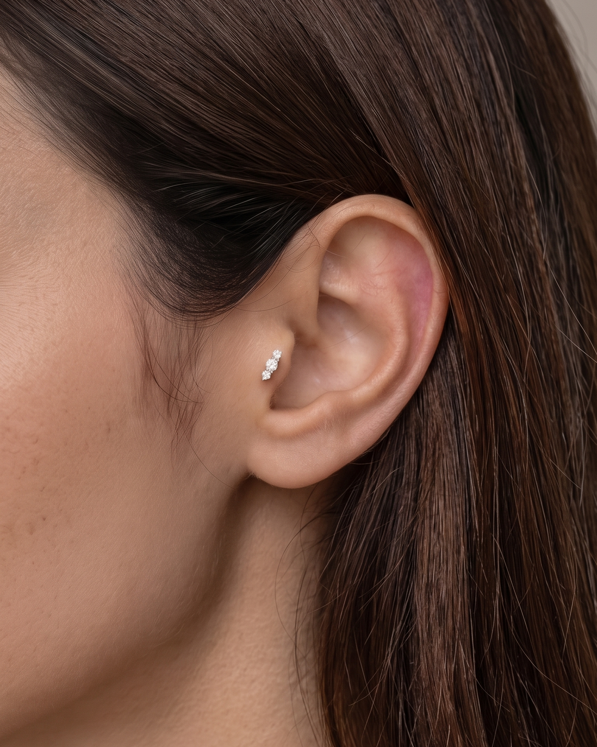 Audrey Piercing Earring With White Diamonds