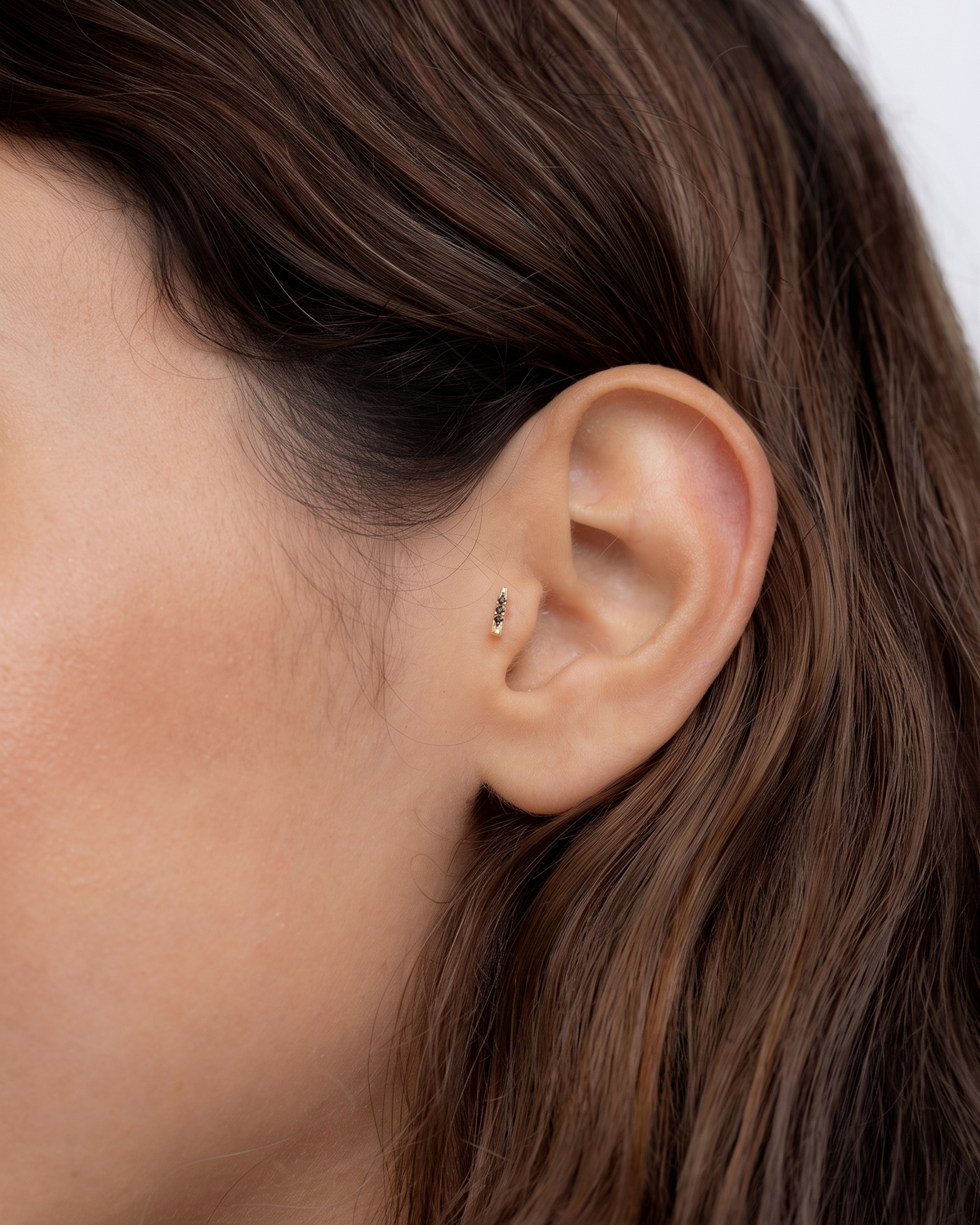 Valerie Piercing Earring Black Diamonds
