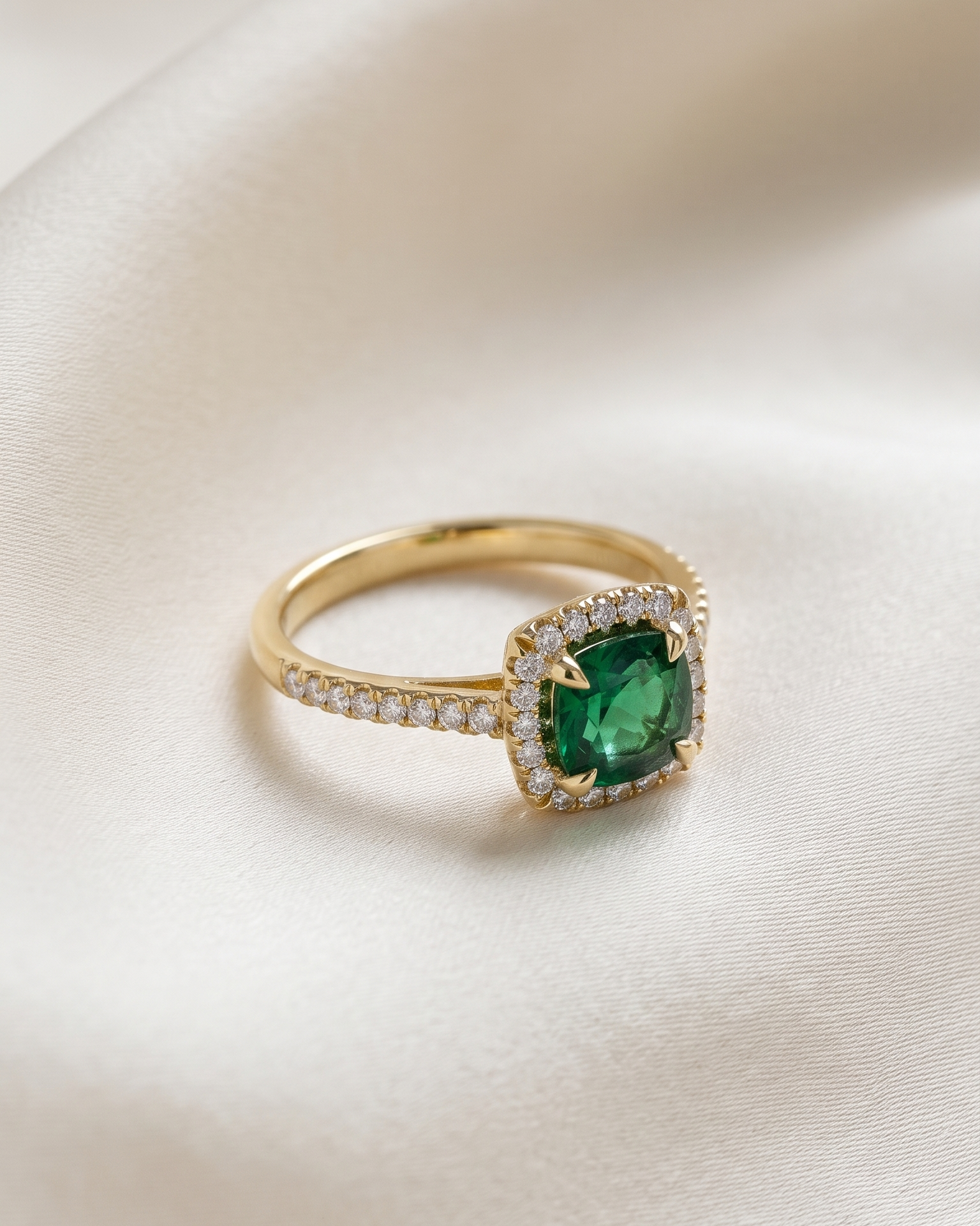 Rachel Ring With Emerald and Diamonds