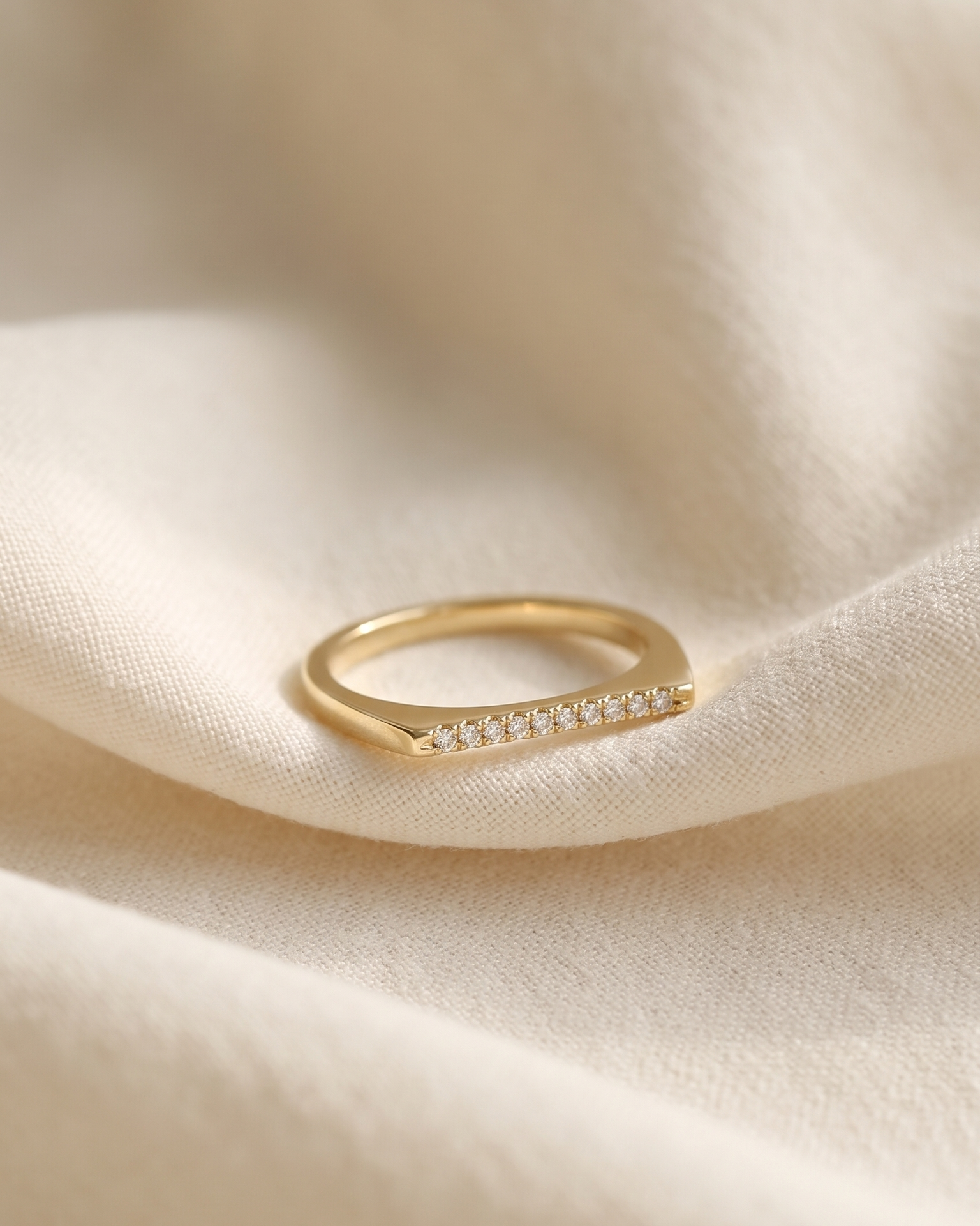 Miranda Encrusted Gold Ring White Diamonds