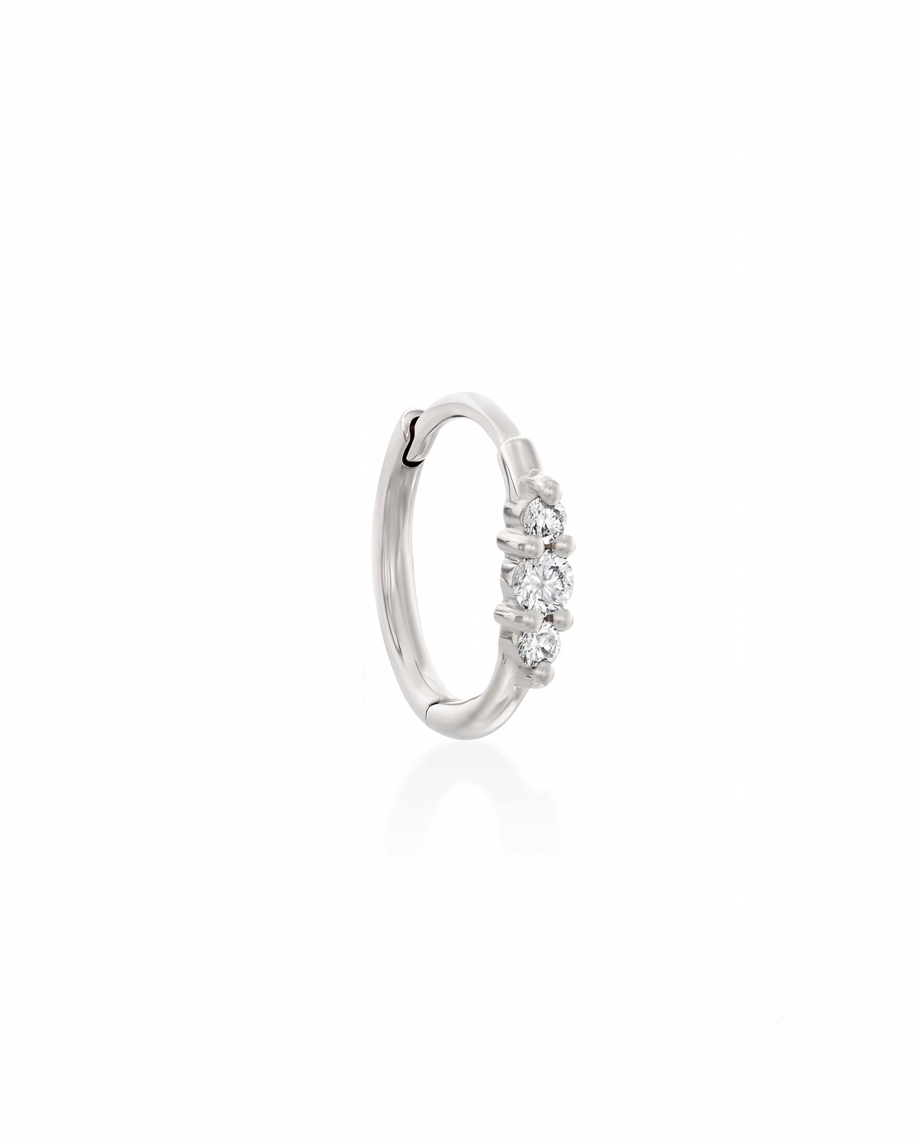 Audrey Hoop Earring with White Diamonds