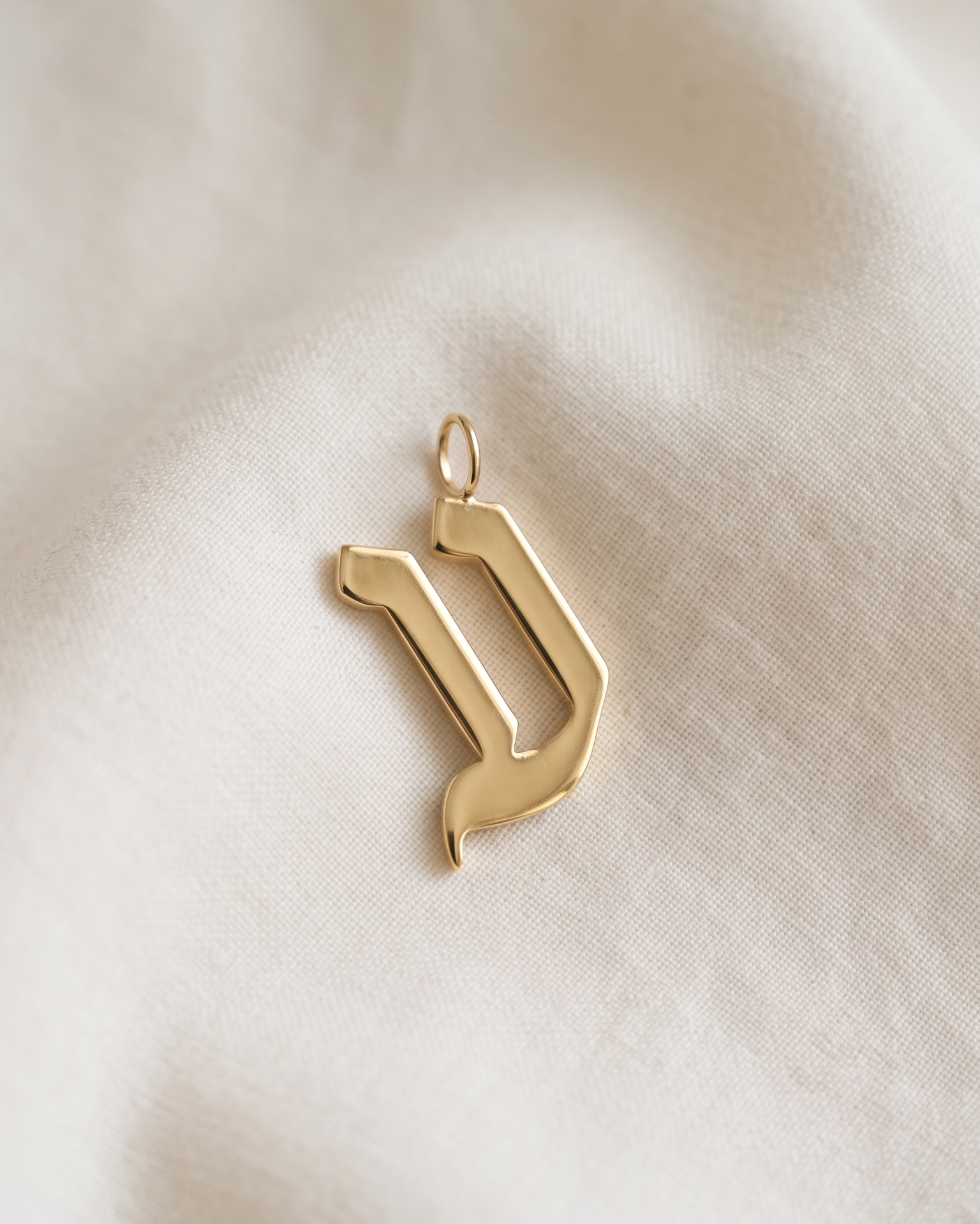 Letter Necklace Large Aleph-Bet Gold Pendant