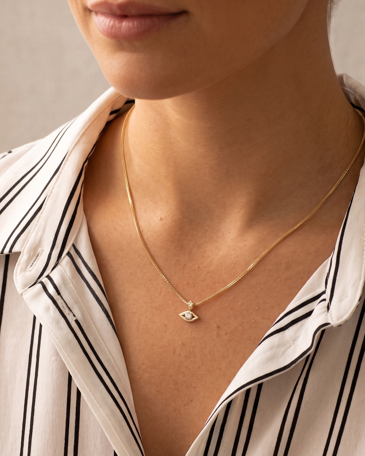 Evil Eye Gold Necklace Diamonds