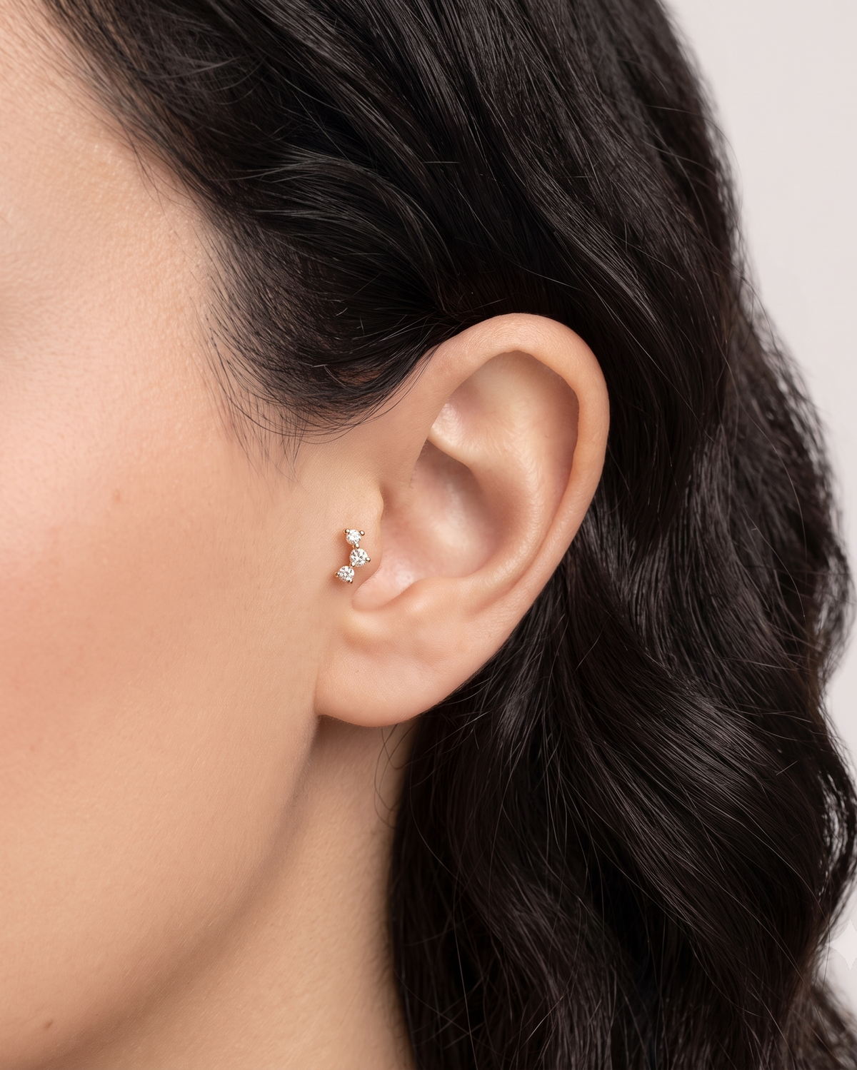Frida Piercing Earring With White Diamonds