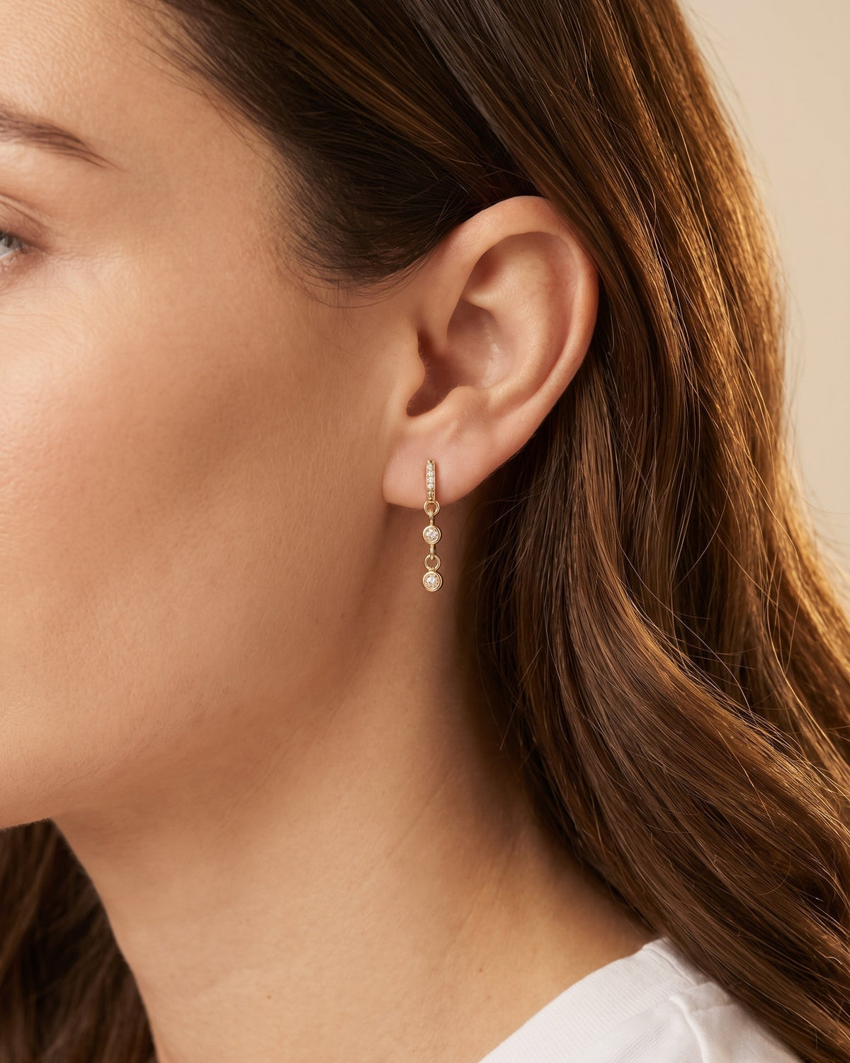 Valerie Earring with Two Balls White Diamonds
