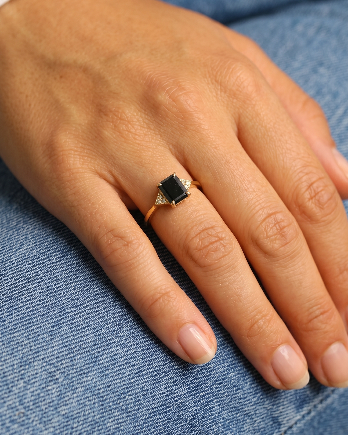 Meghan Ring With Black Diamond