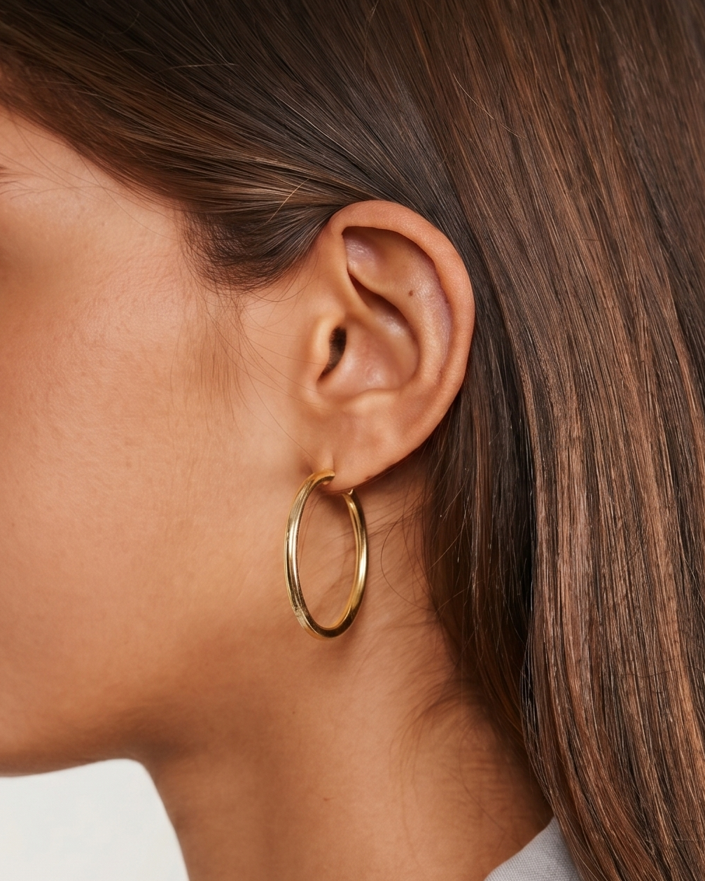 Brandy Gold Hoop Earring 35 mm