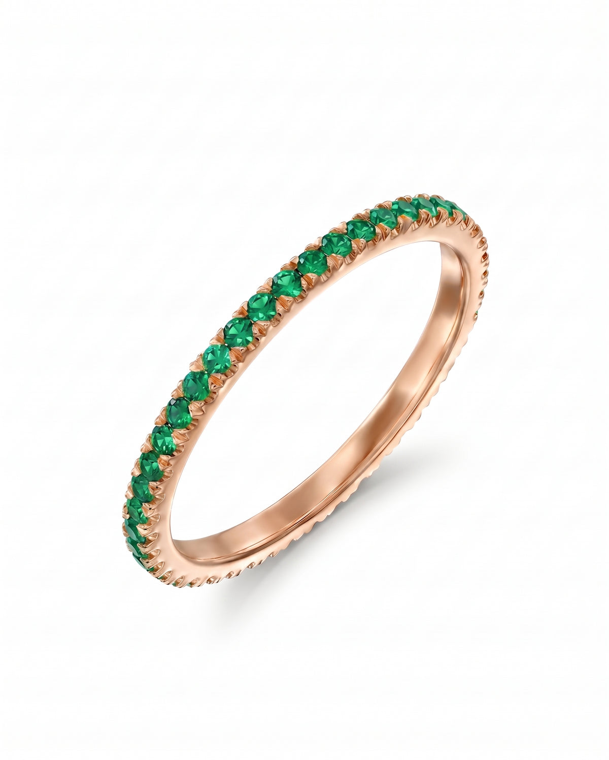 Eternity Gold Ring Emerald