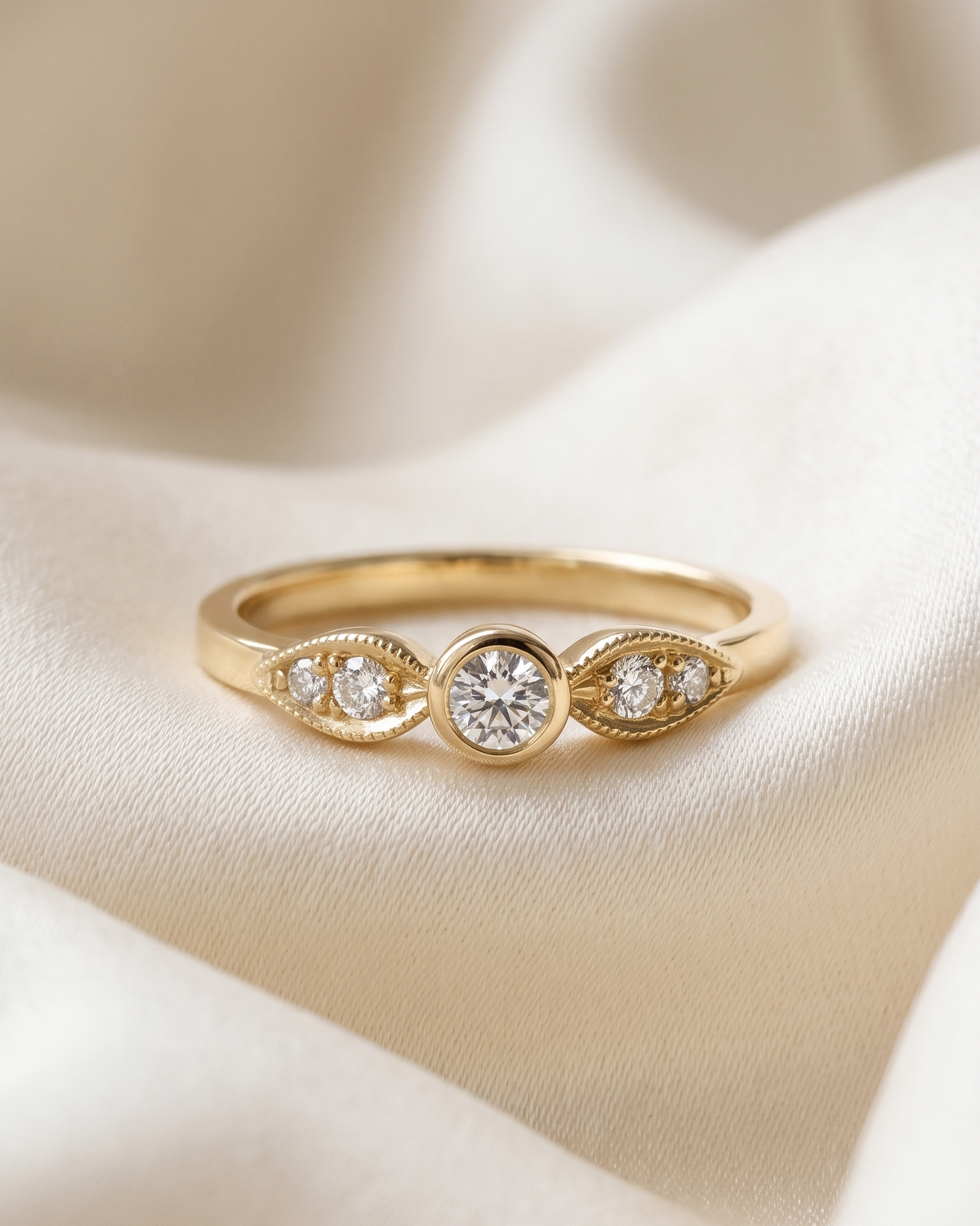 Heleni Gold Ring White 3mm Diamond