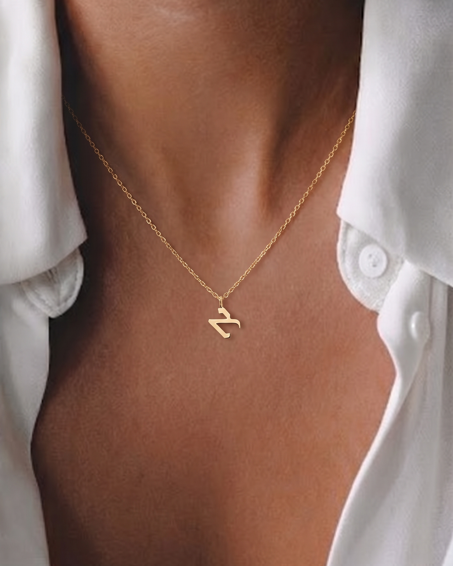 Letter pendant - Small Aleph-Bet Gold Pendant