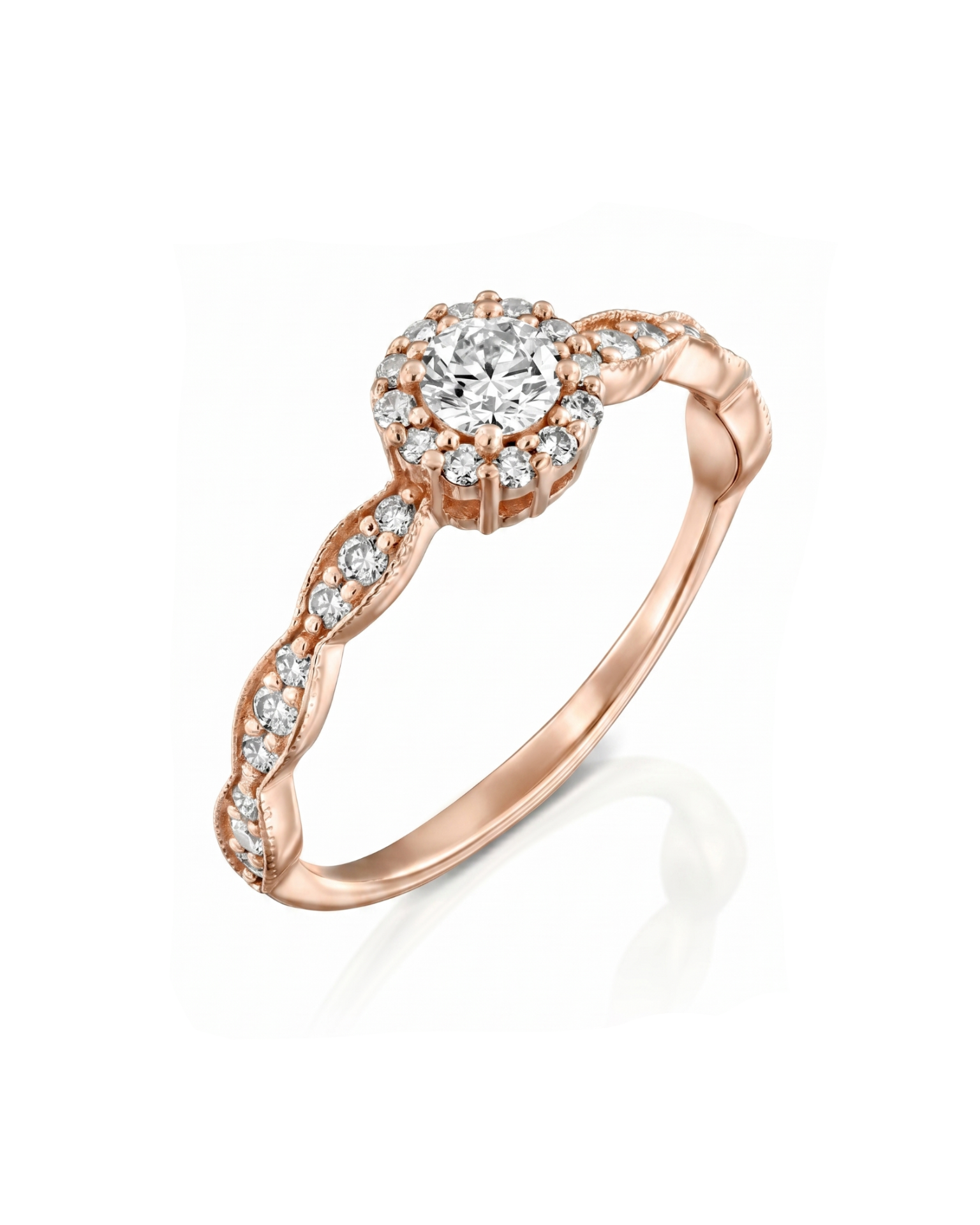 Elizabeth Gold Ring White Diamonds