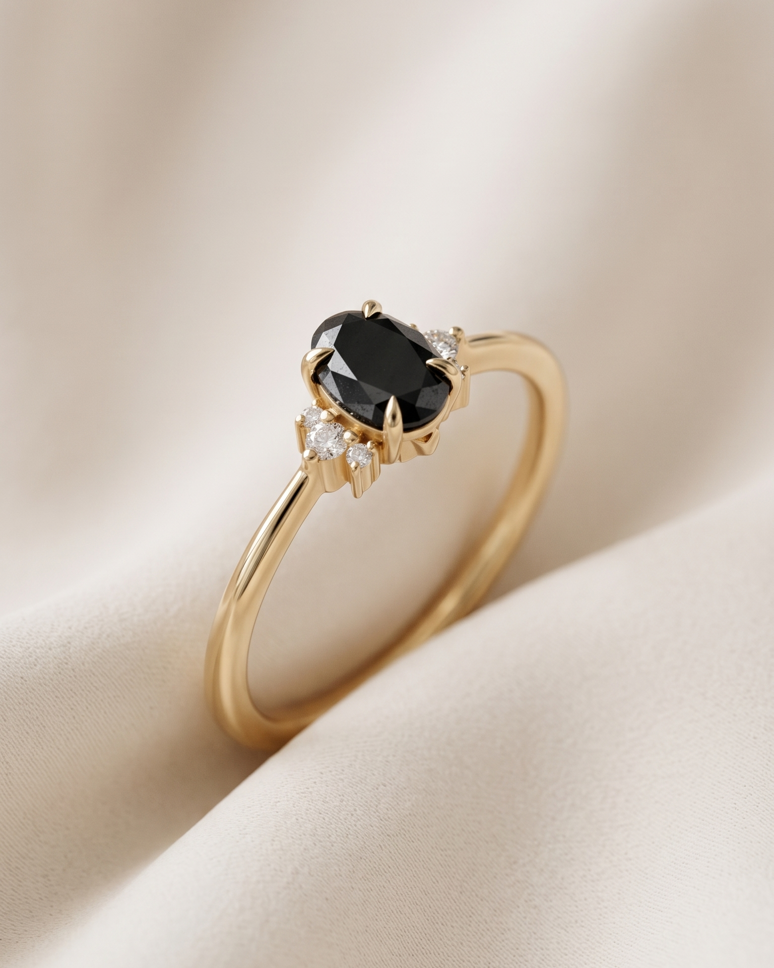 Ella Ring Black and White Diamonds
