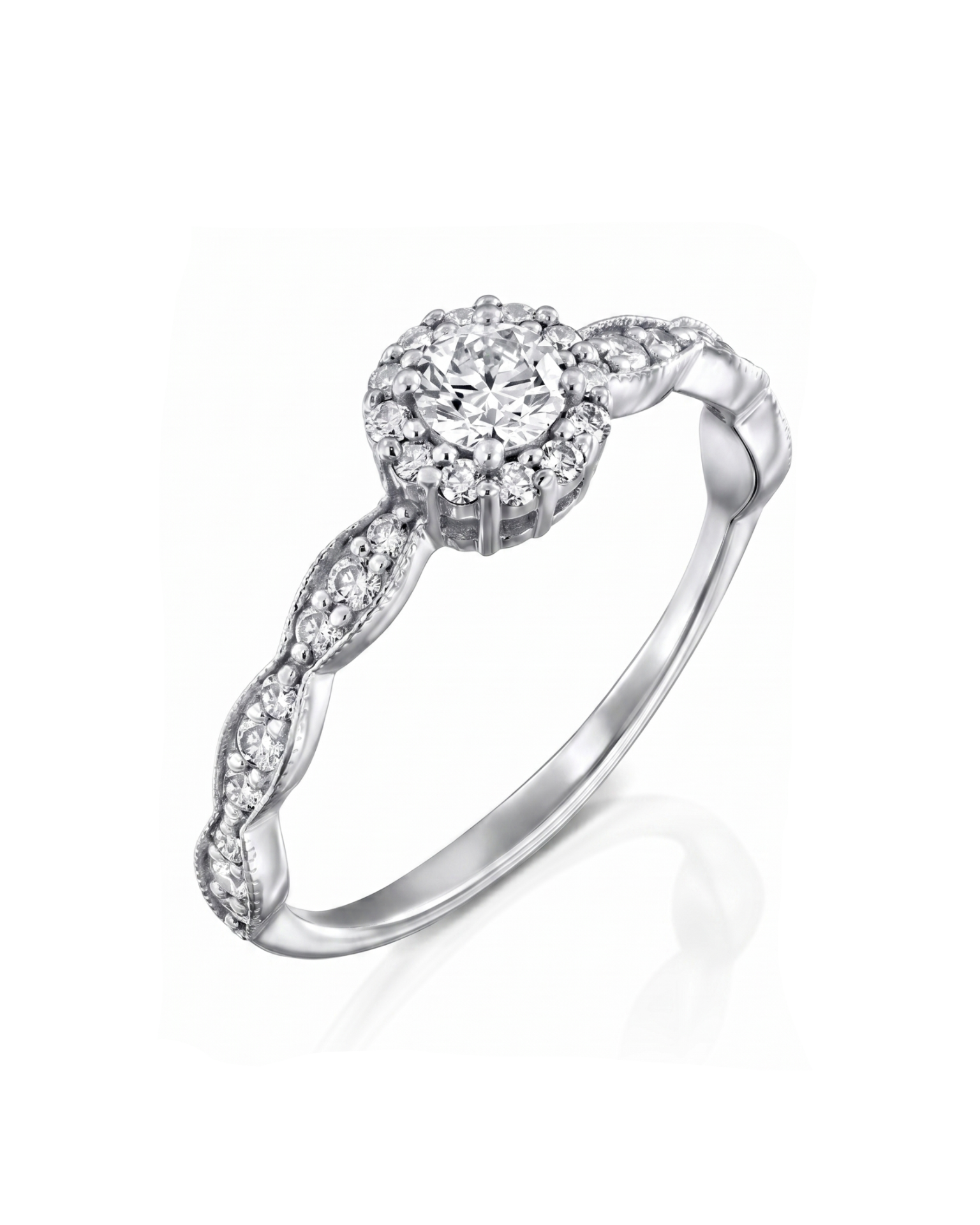 Elizabeth Gold Ring White Diamonds
